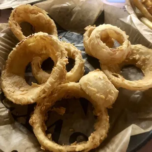 Onion rings, great batter.