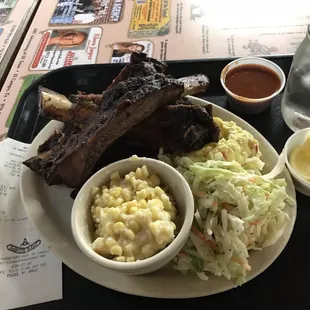 Beef Ribs w Great warm Sauce, P-Salad, Slaw, Corn Casserole!