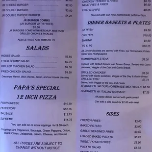 menu
