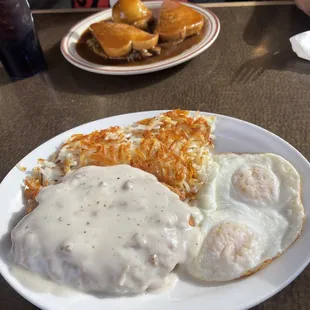 Chicken Fried Steak and Eggs Hot Sandwich