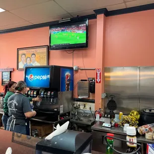 a view of the bar area