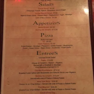 the menu