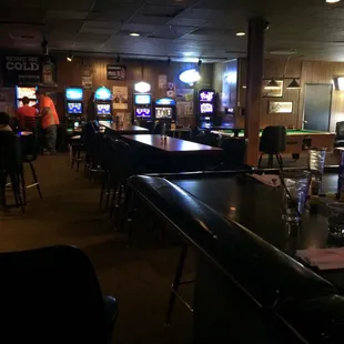 Pool tables and some seating area