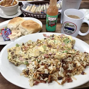 The biscuits are to die for! Had the Denver Omelet, and Hashbrowns sautéed with Bacon and Onions- so good!