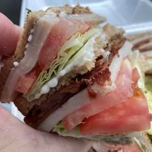 up-close club sandwich