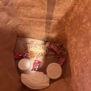 the inside of a paper bag