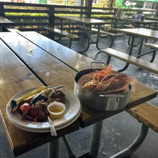 What was left of the travesty that was our meal! (75% was left to waste because of the failure of the management and kitchen staff!)