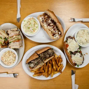 Philly, New Orelans Checken, our delicious Turkey Triple Decker and Roast Beef Horseradish Melt