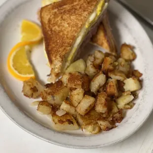 Ham, Egg, and Cheese on texas toast