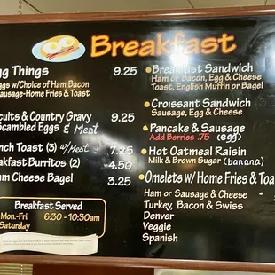 Breakfast Menu