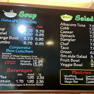 Soups and Salads Menu