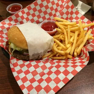 Burger and fries combo