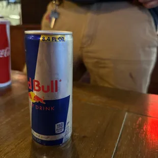 a can of red bull drink