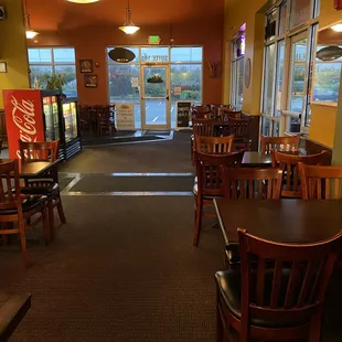 the inside of a restaurant