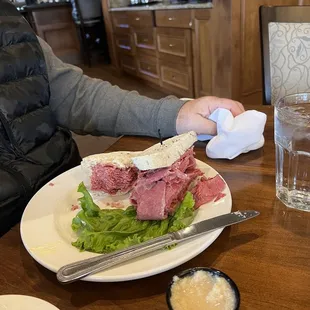 Rick digging into his Cornbeef sandwich!