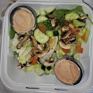 Side Salad with Extra Thousand Island Dressing