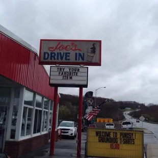 View when you're heading out of town. Yup - $5 Groundhog T-Shirts.