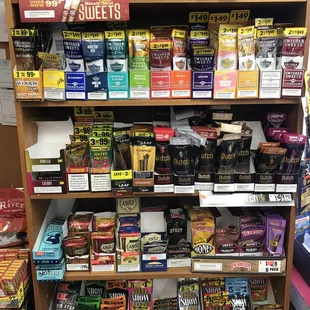 shelves full of snacks