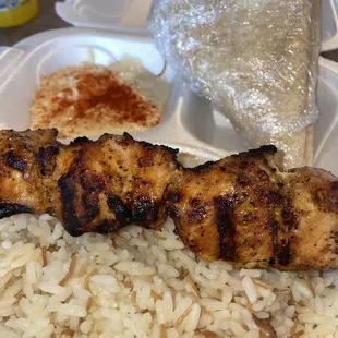 YUM love the lunch chicken kabob here!!!