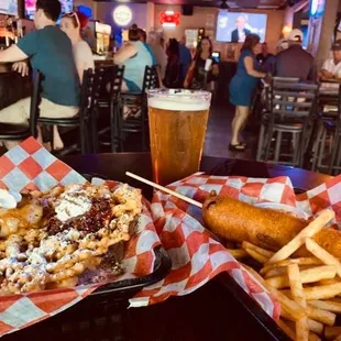 Fair day! Corn dogs and funnel cakes!