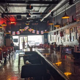 the inside of a restaurant