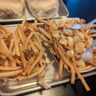 Small Fry (Left), Large Poutine (Right)