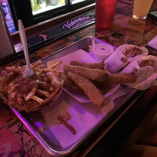 Sliders, fried pickles, and spicy poutine. Always a favorite place to visit.