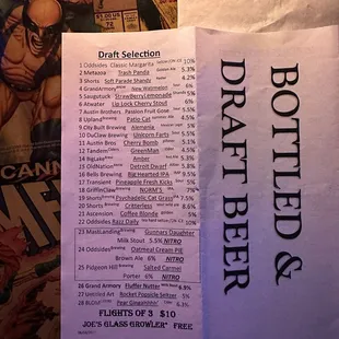 menu