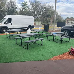 Little outside spot to sit and enjoy some of the best food you will ever eat.
