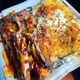 Loaded shrimp potatoe with ribs