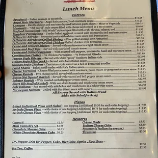 Lunch menu Sept 2024