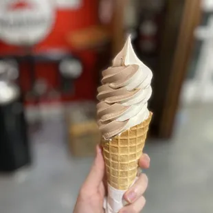 Regular chocolate/vanilla swirl soft serve ($6.50)