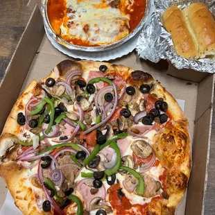 Godfather pizza and pasta sampler - loved them both!