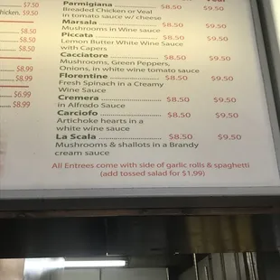 menu