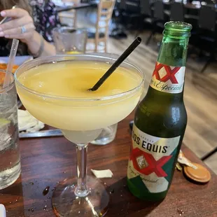 Frozen Italian Margarita......so good!! With a Dos Equis Cerveza