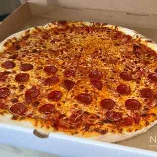 New York-Style Pizza, Half Pepperoni, Half No Toppings