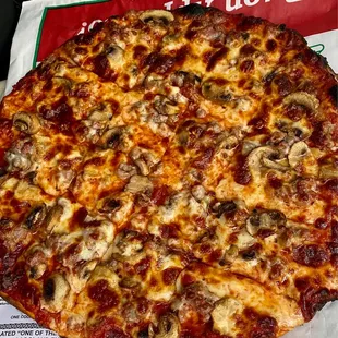 Large Sausage &amp; Mushroom!! Phenomenal
