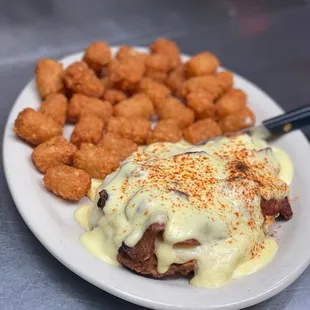 chicken cordon bleu side of tater tots