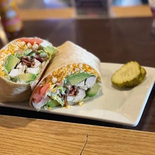 chicken bacon ranch wrap with avocado