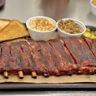 Full-Slab of Ribs, Dirty Rice, Mac &amp; Cheese
