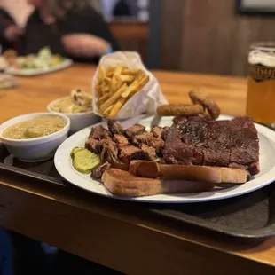 Rib and burnt ends dinner