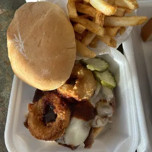 Z-man sandwich &amp; fries