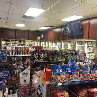 the inside of a liquor store
