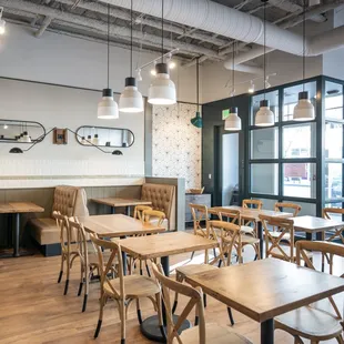 a view of the dining area