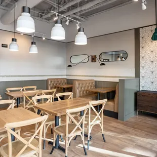 a view of the dining area