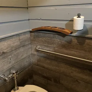 Restrooms - drink holder!