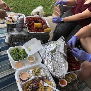 Fish tacos and crawfish!