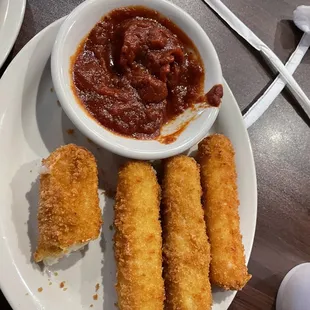 Awesome fresh cut mozzarella sticks.