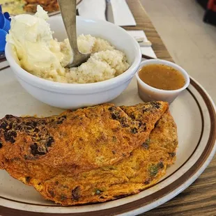Corizo omelet with gritz