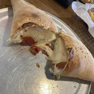 Peperoni Calzone made from scratch, cant beat it!